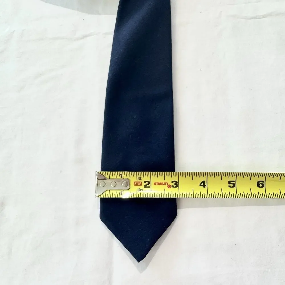 Vintage Prince Consort Mens Navy Blue Button Down Tie Adjustable Uniform USA